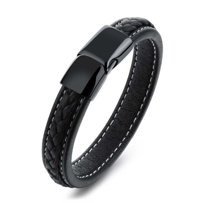 Black Stainless Steel Fashion design Vintage Genuine Leather Bracelet Bangle for Men gifts 8.26
Black Stainless Steel Fashion design Vintage Genuine Leather Bracelet Bangle for Men gifts 8.26