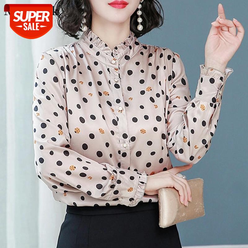 Autumn Long Sleeve Satin Women Blouses Ruffles Polka Dot Cardigan Blouse Women 2021 New O-Neck Office Lady Button Up Shirt 10886 #340e, White
Autumn Long Sleeve Satin Women Blouses Ruffles Polka Dot Cardigan Blouse Women 2021 New O-Neck Office Lady Button Up Shirt 10886 #340e, White