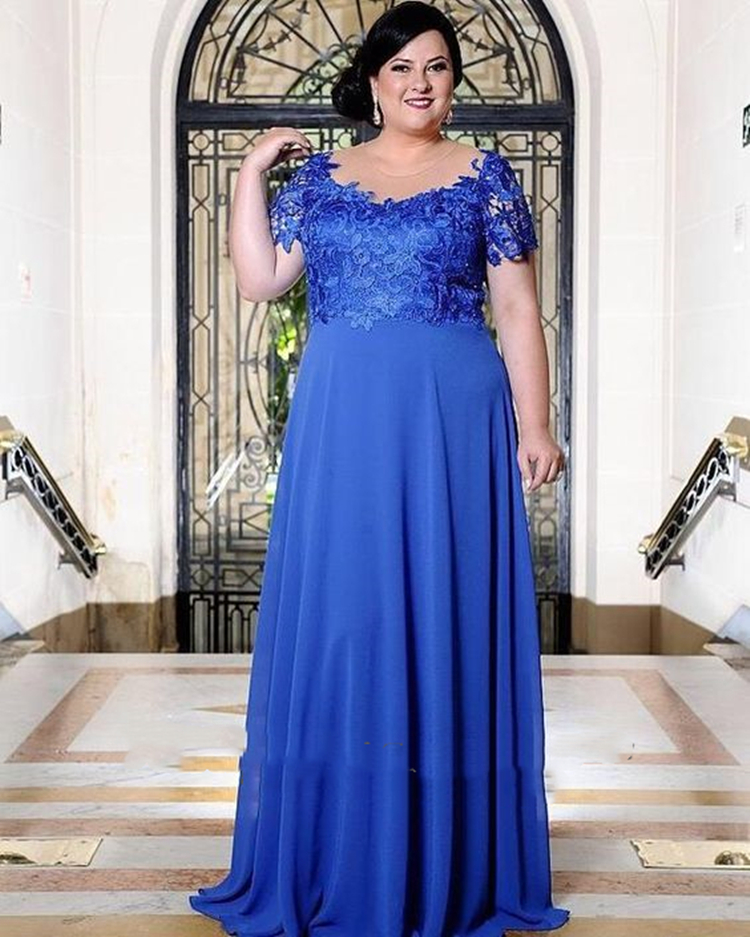 Royal Blue Plus Size Mother of the Bride Dress for Wedding Party Short Sleeve Sheer Neck Lace Chiffon Evening Prom Gowns Formal Occasion
Royal Blue Plus Size Mother of the Bride Dress for Wedding Party Short Sleeve Sheer Neck Lace Chiffon Evening Prom Gowns Formal Occasion