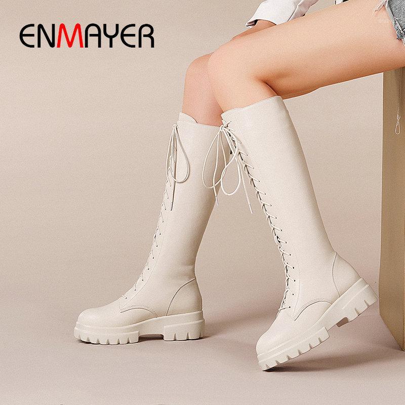 ENMAYER 2020 Winter Boots Women Genuine Leather Motorcycle Boots Round Toe Platform Lace-Up Knee High Women Shoes1, Black
ENMAYER 2020 Winter Boots Women Genuine Leather Motorcycle Boots Round Toe Platform Lace-Up Knee High Women Shoes1, Black