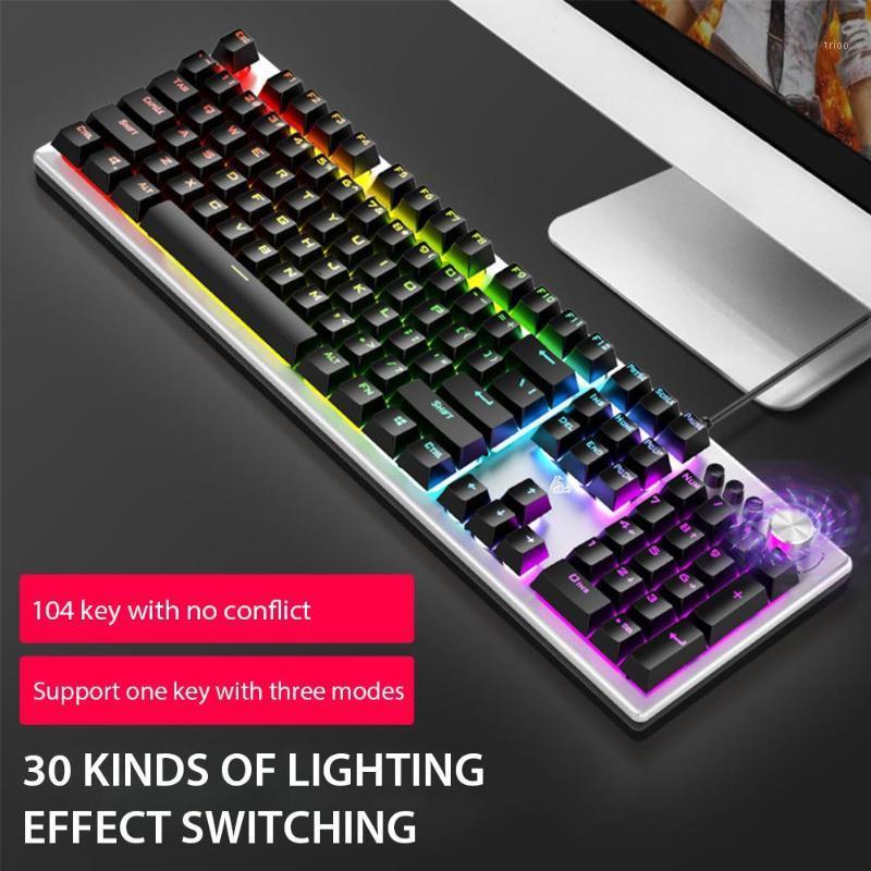 Gaming Mechanical Keyboard Ergonomic Durable 104-key Keypad With Colorful Backlight Multimedia Knobs With Dual Chips1
Gaming Mechanical Keyboard Ergonomic Durable 104-key Keypad With Colorful Backlight Multimedia Knobs With Dual Chips1