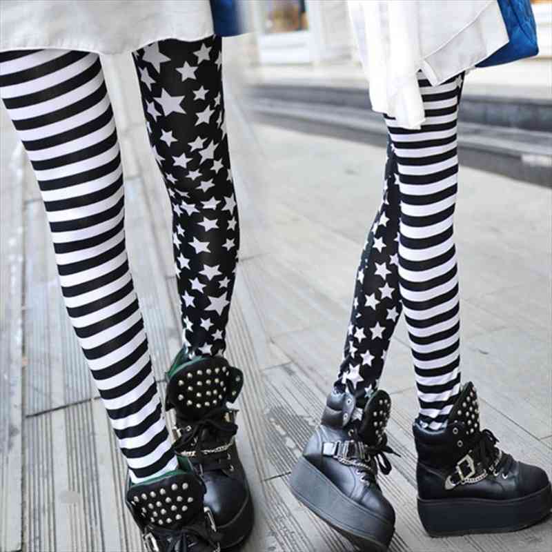 Women Stripe stars Leggings Elastic Waist Stretch Pencil Pants Jeggings, Black
Women Stripe stars Leggings Elastic Waist Stretch Pencil Pants Jeggings, Black