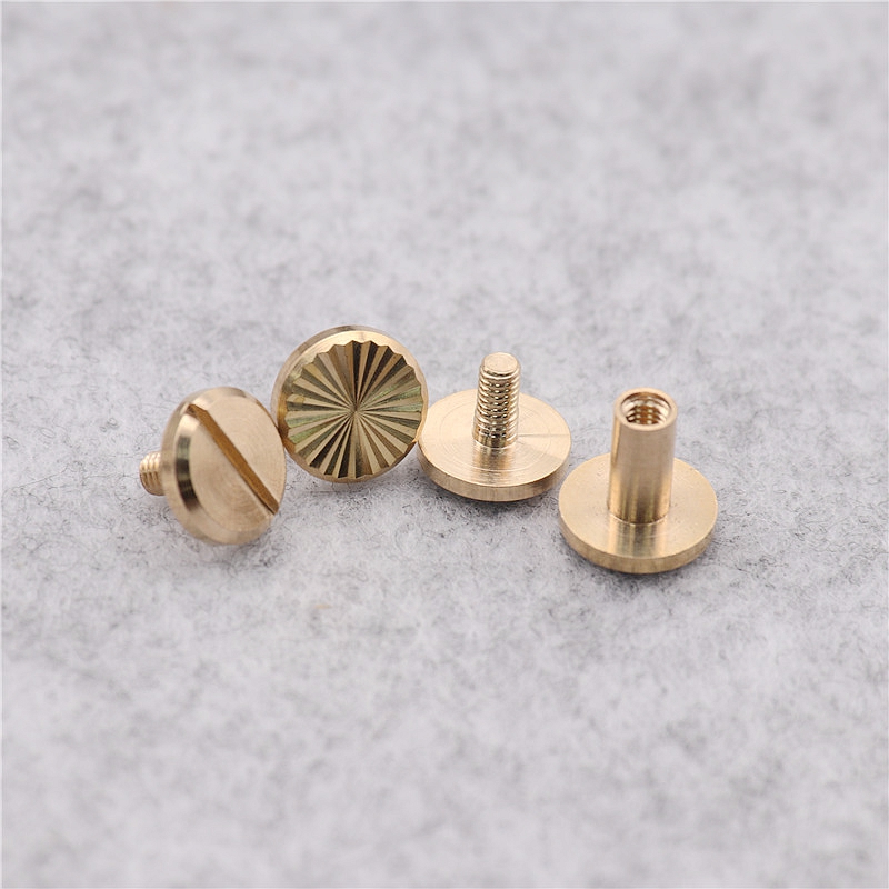 20 pcs Sun Pattern nail Wallet Bag Brass Belt Screw Rivet Chicago Diy Handmade Fastener Garment Hardware Leather Craft Part