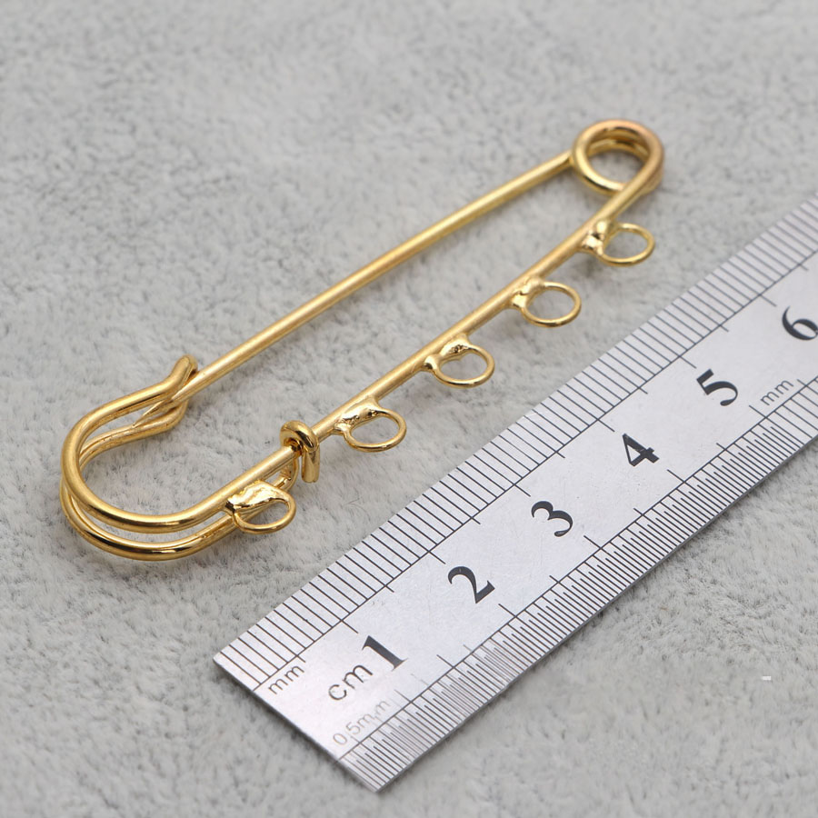 10pcs/lot White Gold Plated Metal Brooch Pins Neddles Charm Dangles Hangs Brooches DIY Jewelry Making Accessory Findings