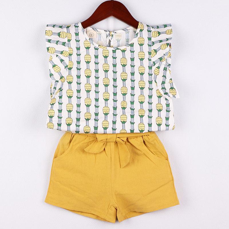 Girl Clothes Set Pineapple Tops Shirt And Pants With Belt 2 pcs Clothing Suit For Children Summer Outerwear Kids Clothing Suit1, Pink
Girl Clothes Set Pineapple Tops Shirt And Pants With Belt 2 pcs Clothing Suit For Children Summer Outerwear Kids Clothing Suit1, Pink