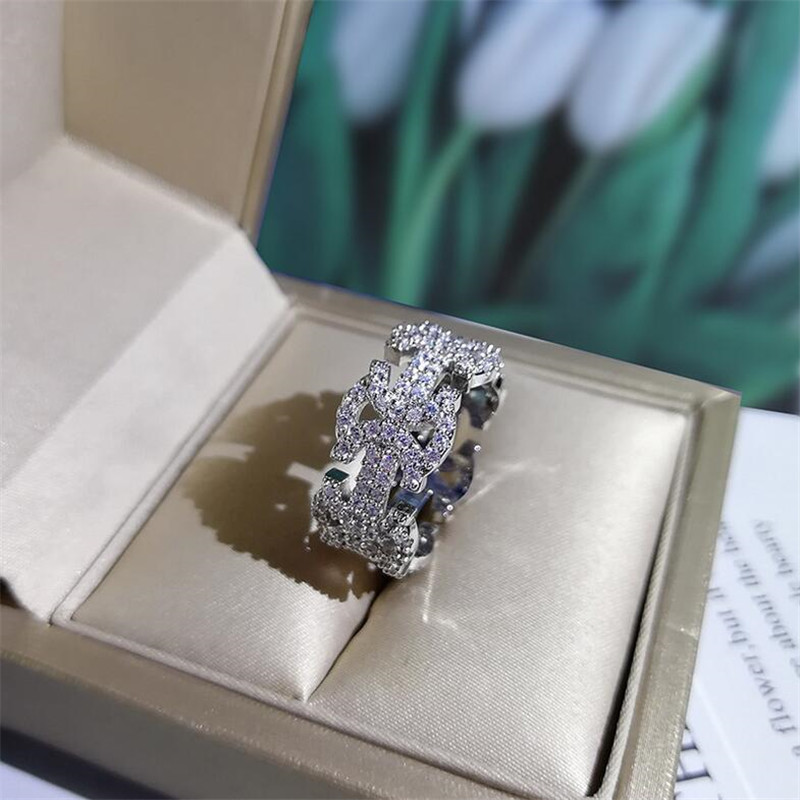 2024 Hip Hop Jewelry: Sterg Sier Rose Gold Bow Sapphire Ring