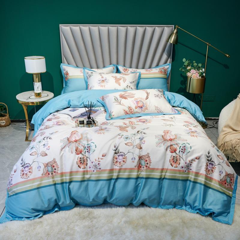 Ocean Blue Pastoral Bedding set 100% Egyptian cotton bedclothes floral long staple duvet cover queen king size hometexitle, As pic
Ocean Blue Pastoral Bedding set 100% Egyptian cotton bedclothes floral long staple duvet cover queen king size hometexitle, As pic