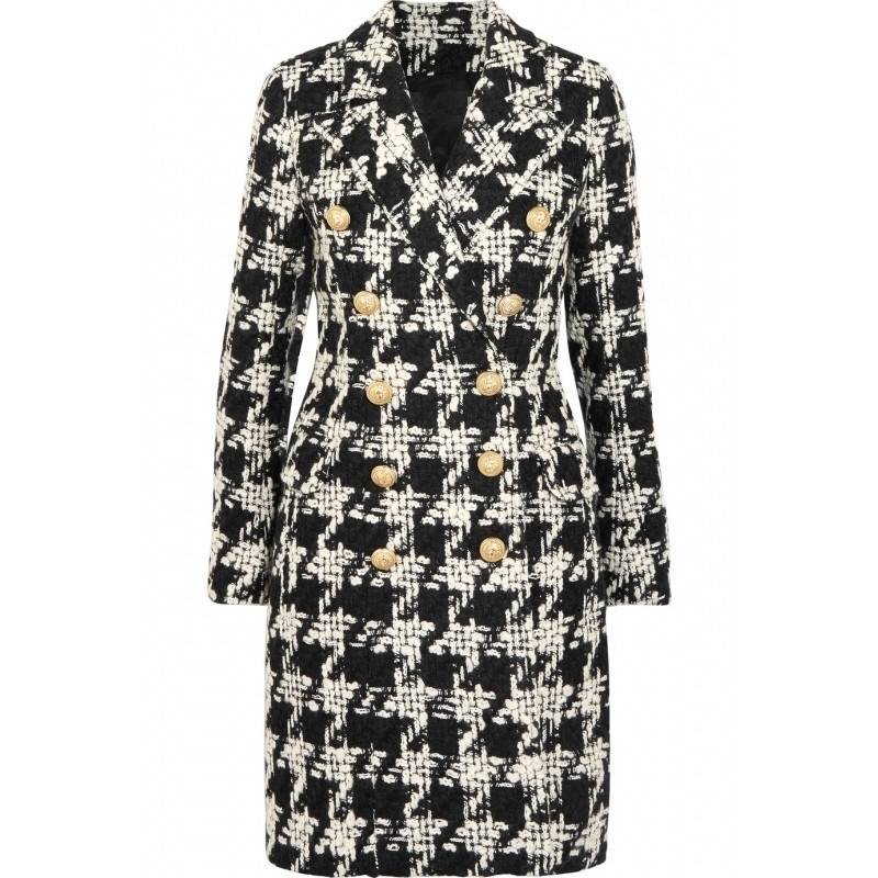 HIGH QUALITY New Stylish Designer Wool Coat Women's Double Breasted Lion Buttons Houndstooth Tweed Long Coat 201104, Beige
HIGH QUALITY New Stylish Designer Wool Coat Women's Double Breasted Lion Buttons Houndstooth Tweed Long Coat 201104, Beige