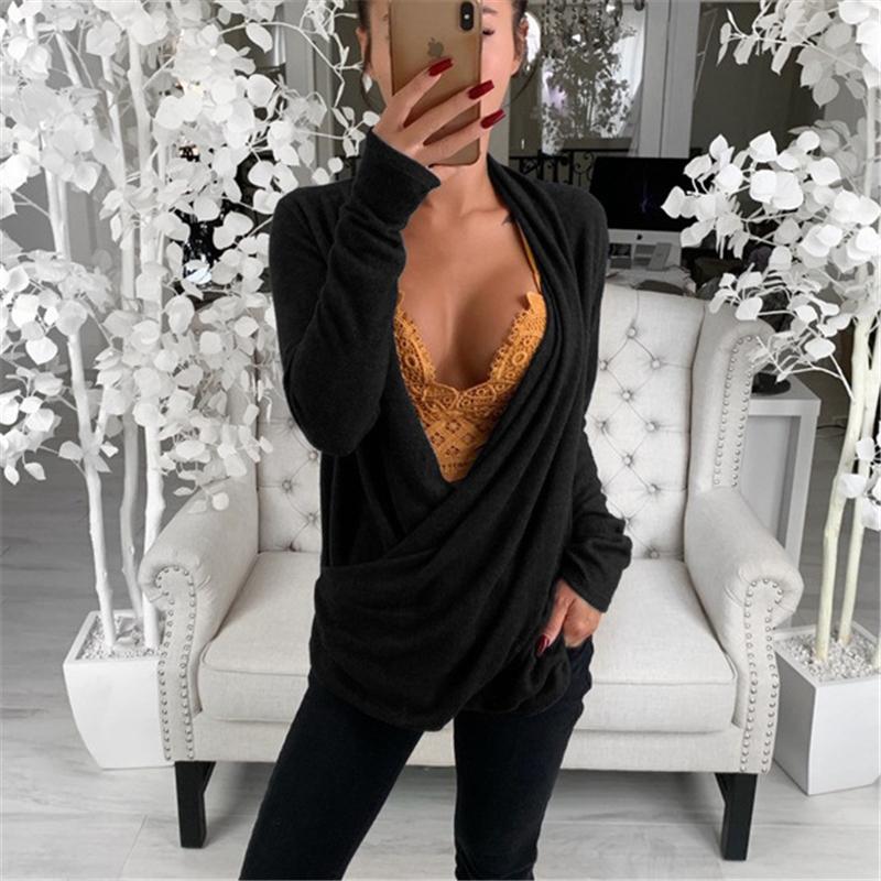 Women Sexy Casual Loose Deep V Neck Long Sleeve Pleated Wrap Top Shirt Tunic Autumn Warm Winter Blouse Female Blusas Hot, Black
Women Sexy Casual Loose Deep V Neck Long Sleeve Pleated Wrap Top Shirt Tunic Autumn Warm Winter Blouse Female Blusas Hot, Black