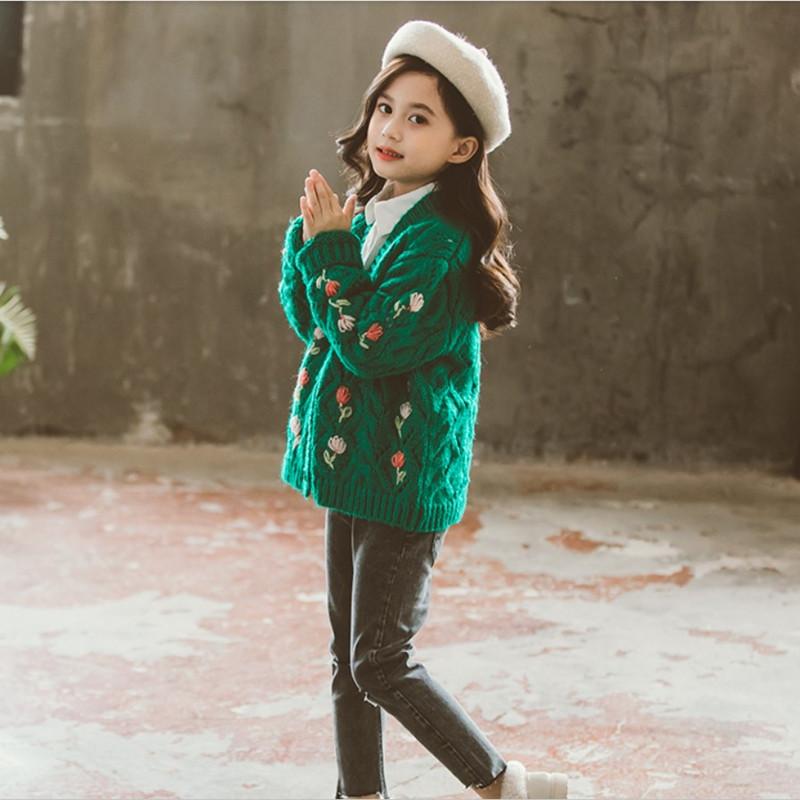 Girls Children Knitted Thick Cardigans Kids Teenage Girl Floral Embroidery Sweaters V-Neck Green Jacket Outerwear Autumn Winter, Beige
Girls Children Knitted Thick Cardigans Kids Teenage Girl Floral Embroidery Sweaters V-Neck Green Jacket Outerwear Autumn Winter, Beige