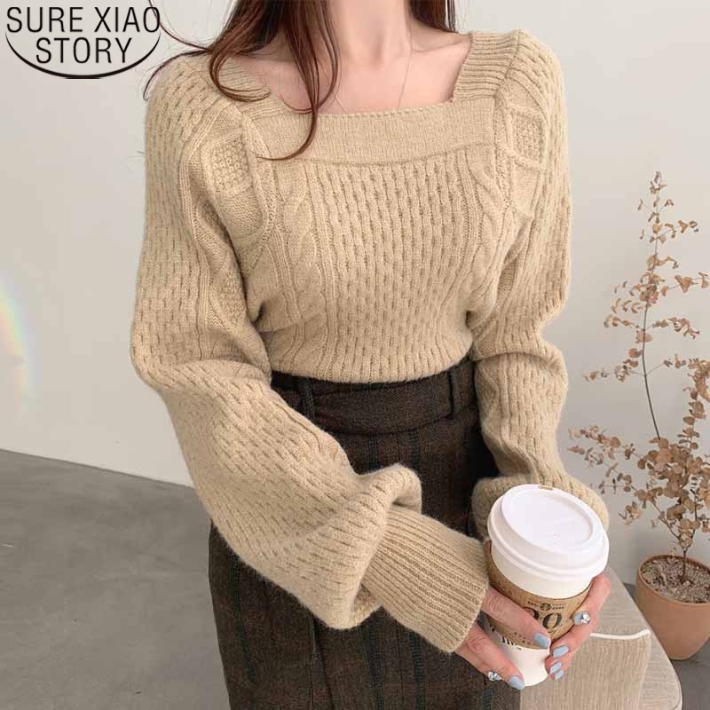 Sweet Square Collar Sweaters Women Winter Clothes Elegant Fashion Twist Sweater Pullover Solid Loose Knitted Tops 11121 201203, Shallow khaki
Sweet Square Collar Sweaters Women Winter Clothes Elegant Fashion Twist Sweater Pullover Solid Loose Knitted Tops 11121 201203, Shallow khaki