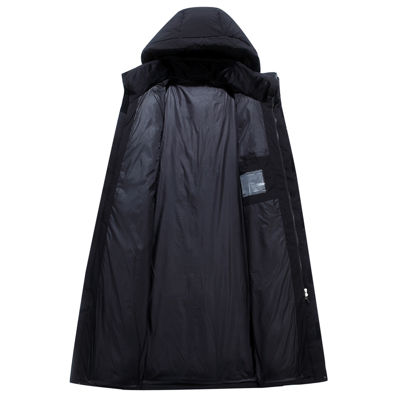 Winter 90% White Duck Down Jacket Men Hooded Fashion High Quality Long Thicken Warm Down Coat Loose Black Overcoat Parkas 201217