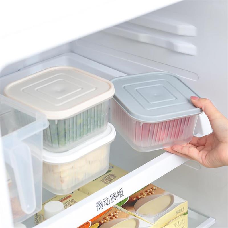 Plastic Storage Bins Refrigerator Storage Box Double Layer Drain Keep Fresh Tank Household Tank With Cover
Plastic Storage Bins Refrigerator Storage Box Double Layer Drain Keep Fresh Tank Household Tank With Cover