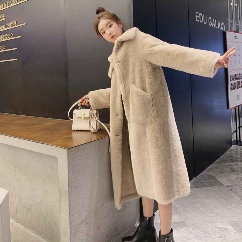 Winter Sheep Shearing Coat Women Long Warm Lambswool Coats 2020 New Single-breasted Fur Coat Female Solid Overcoat Long Outwear, Creamy-white
Winter Sheep Shearing Coat Women Long Warm Lambswool Coats 2020 New Single-breasted Fur Coat Female Solid Overcoat Long Outwear, Creamy-white