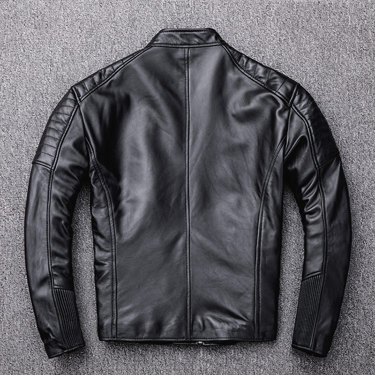 style soft mens motor biker leather Jacketman black genuine Leather coatfashion homme slim sheepskin clothes 201128