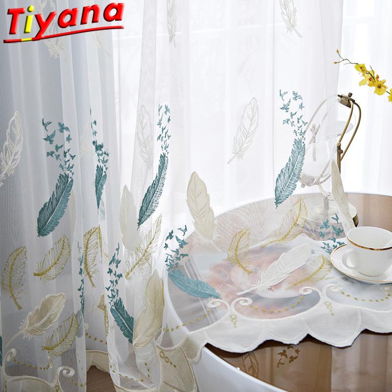 Luxury Blue/Beige Feather Embroidered Tulle Curtains For Living Room Elegant White SheerTulle for Kitchen X-HM435*30, White tulle
Luxury Blue/Beige Feather Embroidered Tulle Curtains For Living Room Elegant White SheerTulle for Kitchen X-HM435*30, White tulle