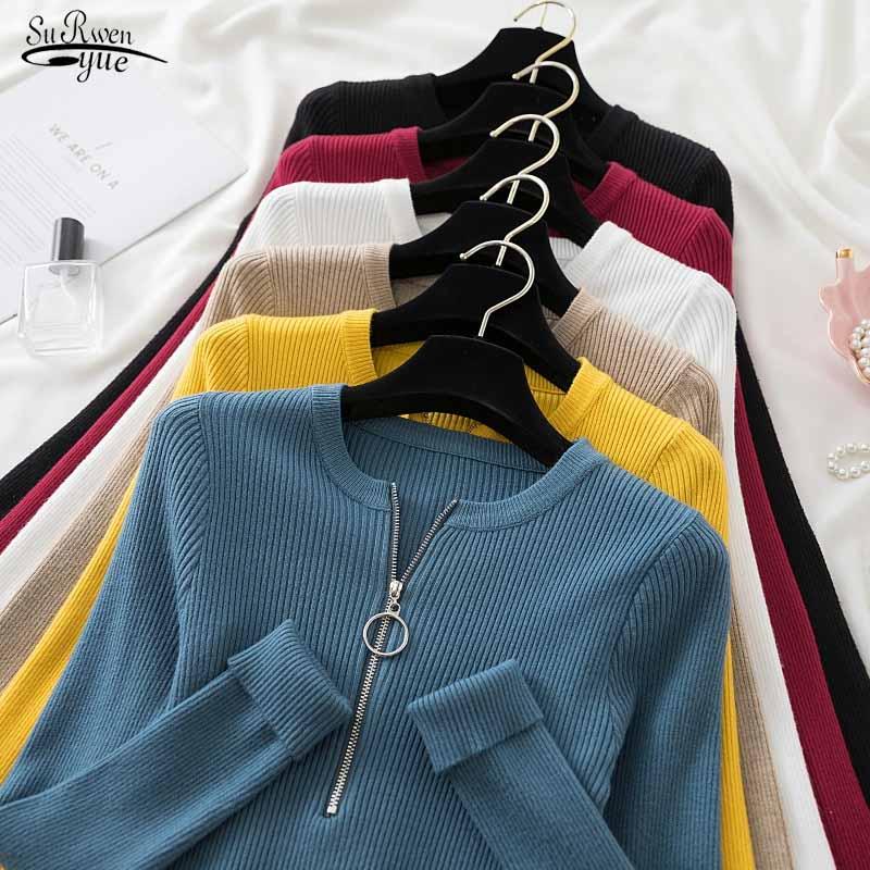 Women's Sweaters Autumn O Neck Striped Knitted Zipper Pullover Long Sleeve Woman Tops Slim Casual Soft Jumper Pull Femme 17112, White;black
Women's Sweaters Autumn O Neck Striped Knitted Zipper Pullover Long Sleeve Woman Tops Slim Casual Soft Jumper Pull Femme 17112, White;black