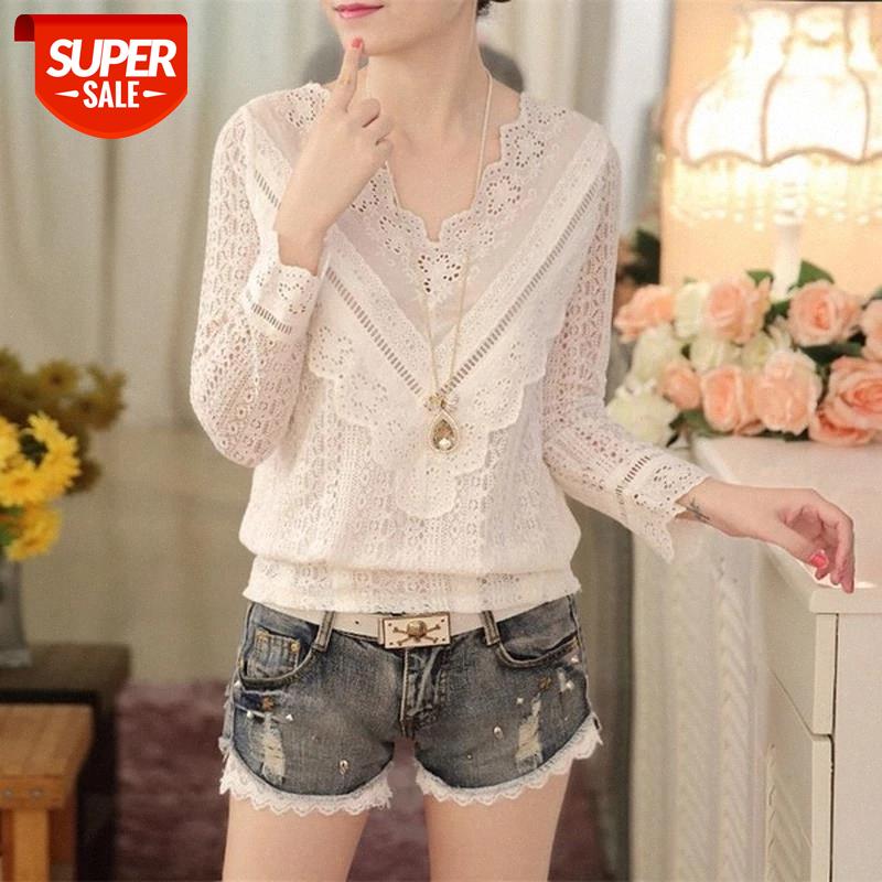 New Spring Crochet Floral Women Blouse V Neck Long Sleeve Lace Female Shirts Tops Korean Casual Office Solid Shirt Blouses 63C #iD1m, White
New Spring Crochet Floral Women Blouse V Neck Long Sleeve Lace Female Shirts Tops Korean Casual Office Solid Shirt Blouses 63C #iD1m, White
