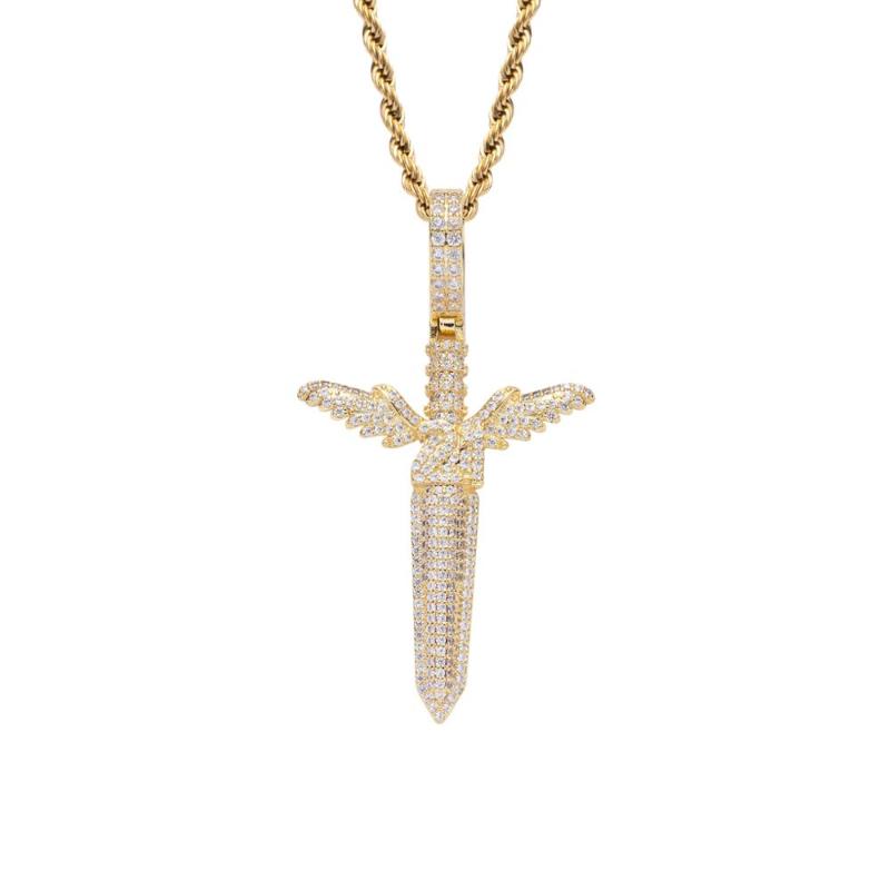 21 Savage Rap Hiphop Jewelry Gold Angel Sword Wing Pendant Rope Chain Necklace Iced Out Cubic Zirconia Stone Cross Pendant Homme
21 Savage Rap Hiphop Jewelry Gold Angel Sword Wing Pendant Rope Chain Necklace Iced Out Cubic Zirconia Stone Cross Pendant Homme