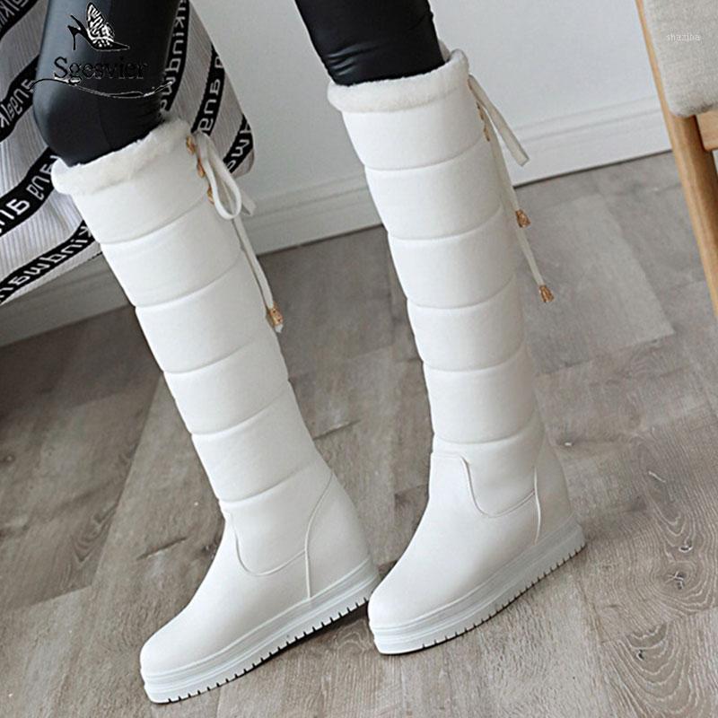 Sgesvier 2020 hot sale winter keep warm fashion snow boots solid lace up platform knee high boots large size 34-43 black white1
Sgesvier 2020 hot sale winter keep warm fashion snow boots solid lace up platform knee high boots large size 34-43 black white1