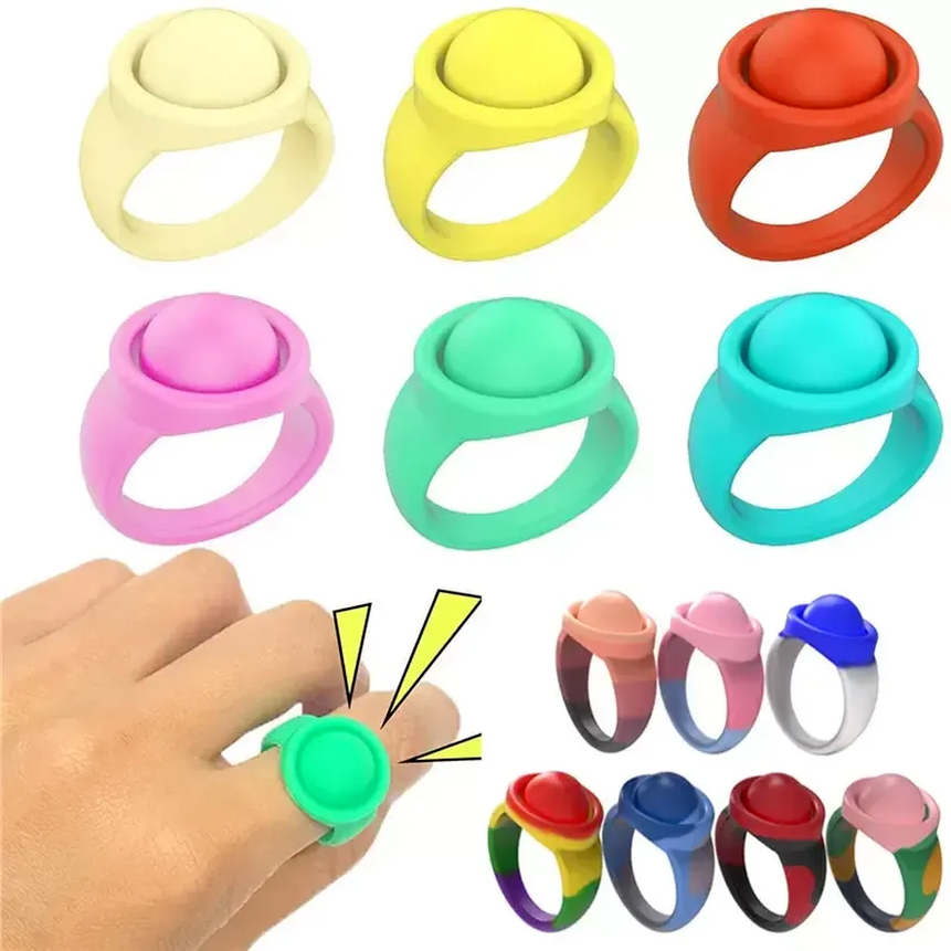 New Fidget Toys ring finger Press bubble to relieve anxiety silicone jewelry ring bracelet desktop educational toy ring decompression toy gift CG001
New Fidget Toys ring finger Press bubble to relieve anxiety silicone jewelry ring bracelet desktop educational toy ring decompression toy gift CG001