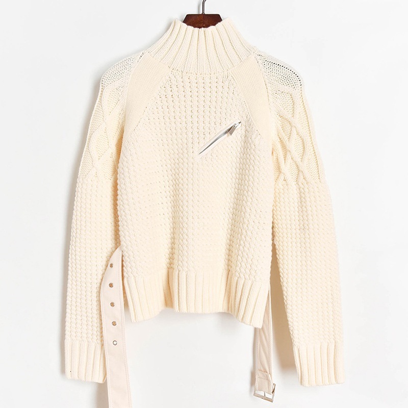 High Quality Female Turtlenecks 2021 Designer Crochet Pullovers Zipper Personality Pocket Jumper Tops 28jn, Beige
High Quality Female Turtlenecks 2021 Designer Crochet Pullovers Zipper Personality Pocket Jumper Tops 28jn, Beige