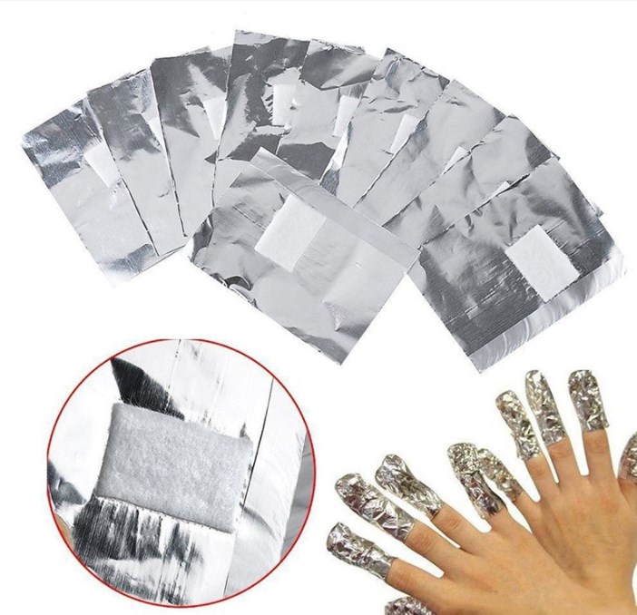 Aluminium Foil Nail Art Soak Off Acrylic Gel Polish Nail Removal Wraps Remover Makeup Tool 100Pcs/Lot