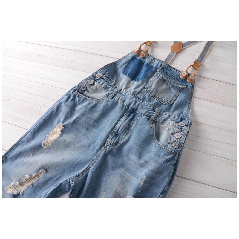 hip hop streetwear bib pants overall jean Fashion men jean overalls Ripped bib jeans for men Male Ripped denim jumpsuit 201223