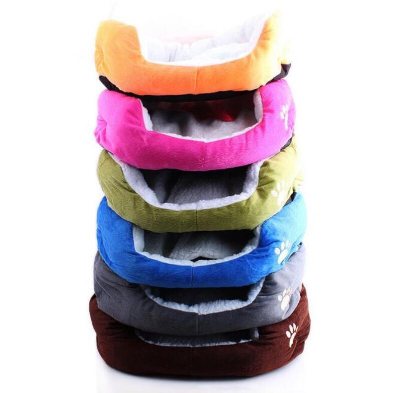 Soft Nest Puppy Cat Fleece Warm House Kennel Plush Mat 4 Colors Pet Products Small Dog Bed cama para cachorro 201130