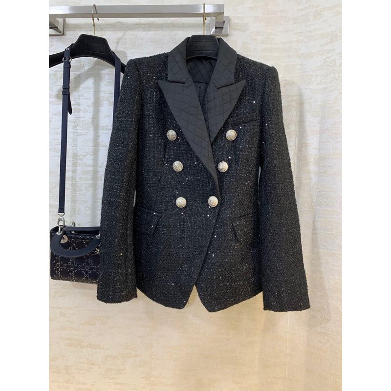 12.7High End Quality Autumn Winter New Heavy Industry Sequins Tweed Blazer Coat Women Fashion Temperament Slim Outerwear, Black
12.7High End Quality Autumn Winter New Heavy Industry Sequins Tweed Blazer Coat Women Fashion Temperament Slim Outerwear, Black