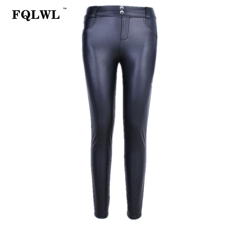 Faux Pu Leather Leggings Thick/black/push Up/high Waist Leggings Women Plus Size Winter Legging Sexy Pants Women Leggins T200319