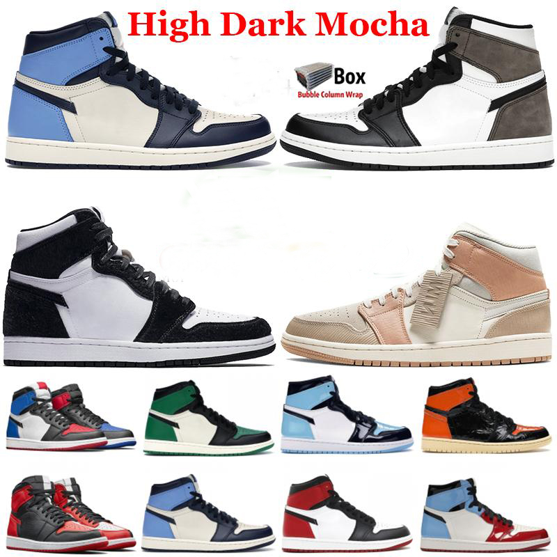 Top quality 1 Mens Basketball shoes 1s Jumpman High Dark Mocha Twist UNC Chicago Roral Toe Mid Light Smoke Grey Running Sneakers Trainers
Top quality 1 Mens Basketball shoes 1s Jumpman High Dark Mocha Twist UNC Chicago Roral Toe Mid Light Smoke Grey Running Sneakers Trainers