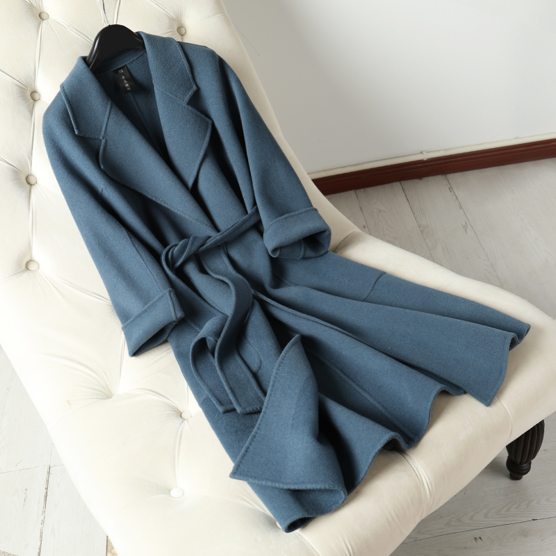 100% Wool coat for women spring jacket new arrival double-sided cashmere alpaca coat women's long woolen coat 201216