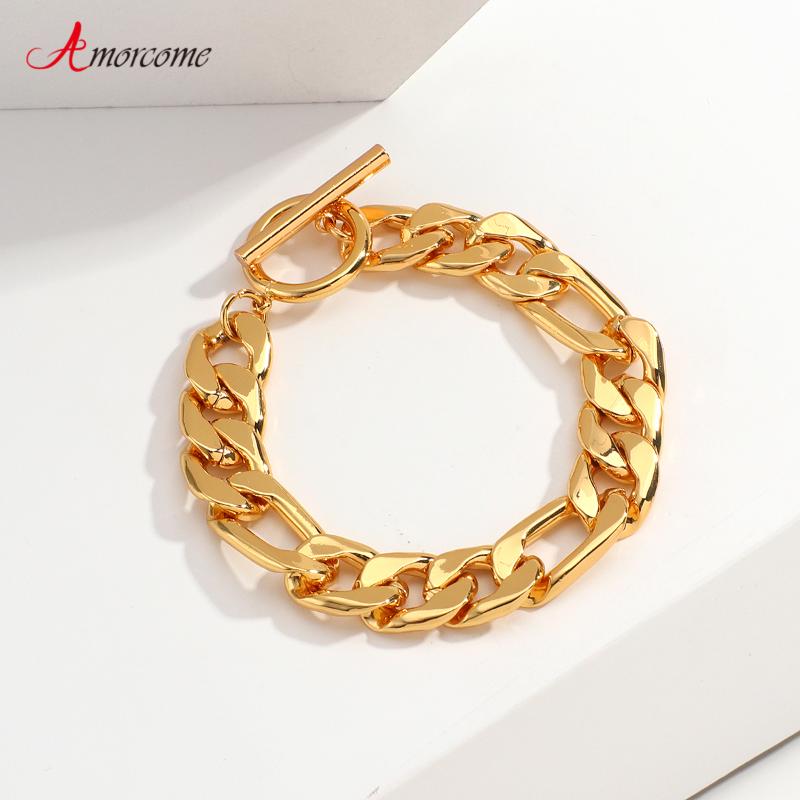 Amorcome Trendy Hip Hop Chunky Figaro Chain Bracelets for Women Personality Metal Bracelet Rock Punk Party Night Club Jewelry 
Amorcome Trendy Hip Hop Chunky Figaro Chain Bracelets for Women Personality Metal Bracelet Rock Punk Party Night Club Jewelry