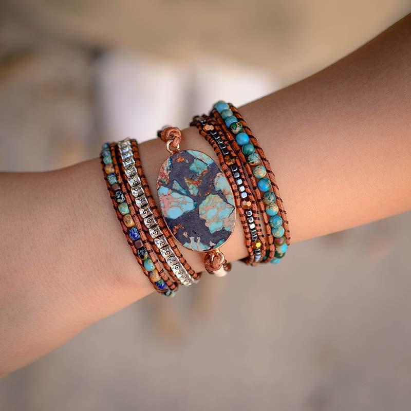 Boho Bracelet Emperor Stone Bracelet Handmade Vintage Jasper Leather 5X Wrap for Women Jewelry Dropshipping
Boho Bracelet Emperor Stone Bracelet Handmade Vintage Jasper Leather 5X Wrap for Women Jewelry Dropshipping