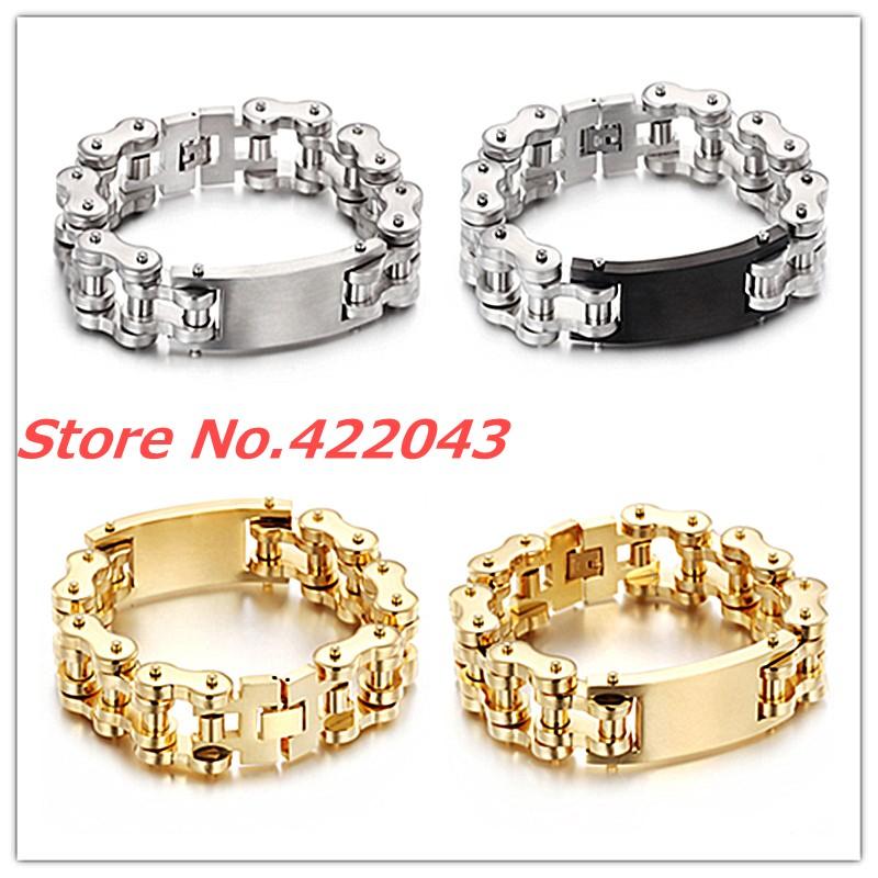 8.6"*20mm Boys Mens Friendship Chain Bicycle with ID Link Biker Motorcycle 316L Stainless Steel Bracelet Silver Black Gold color
8.6"*20mm Boys Mens Friendship Chain Bicycle with ID Link Biker Motorcycle 316L Stainless Steel Bracelet Silver Black Gold color