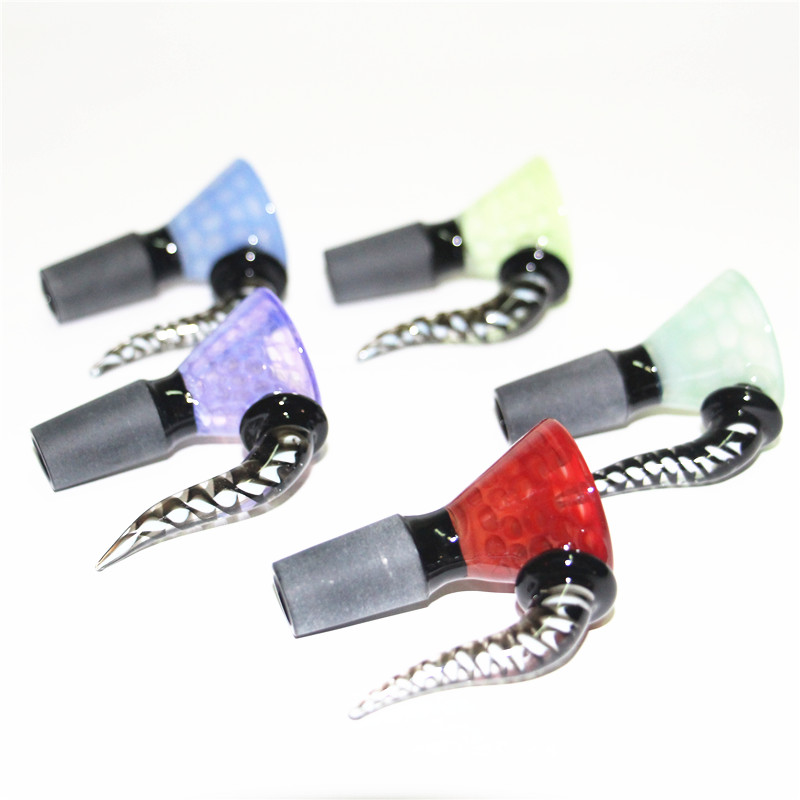 Newest style 14mm bowl glass bowl Male Joint Handle Beautiful Slide bowl piece smoking Accessories For Bongs Water Pipes silicone NC
Newest style 14mm bowl glass bowl Male Joint Handle Beautiful Slide bowl piece smoking Accessories For Bongs Water Pipes silicone NC