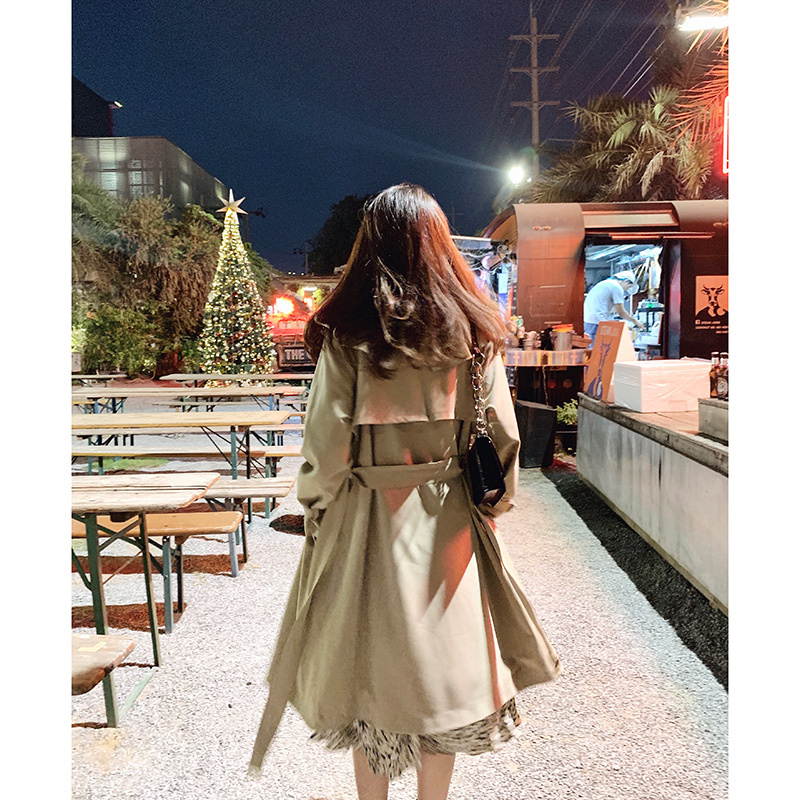 MISHOW Spring Womens Trench Coat Double Breasted Female Vintage Outwear Solid Tops Fashion Clothing MX20A7362 201030