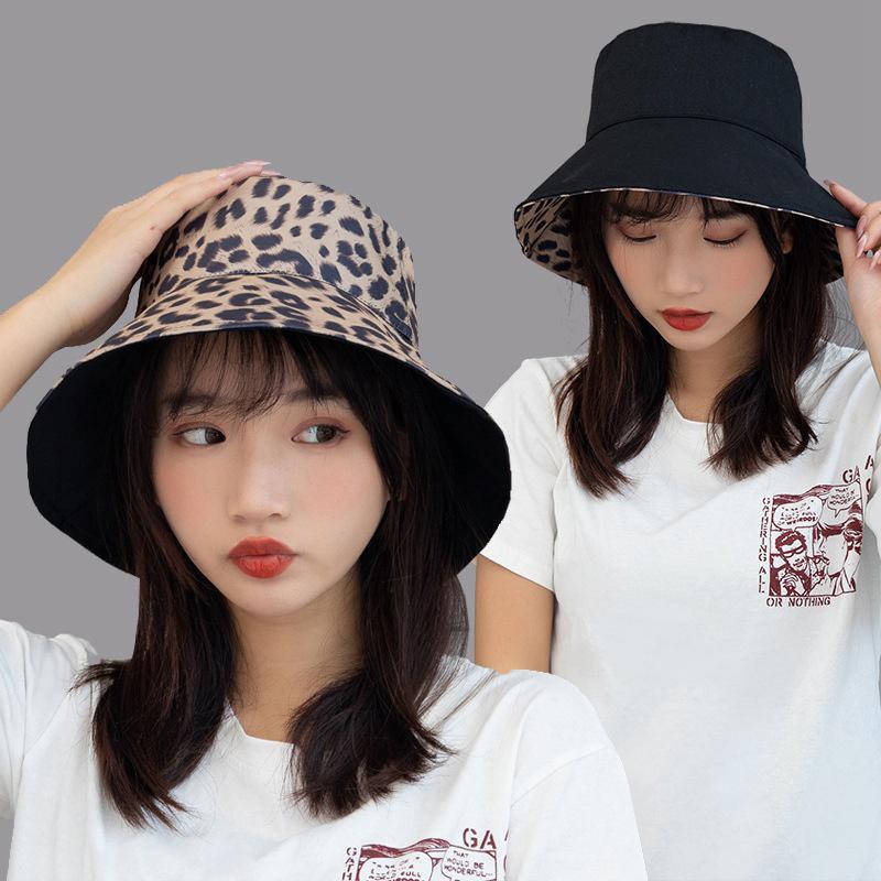Double Side Monochrome Reversible Hat Cute Female Korean Version of the Tide Student Fisherman Hat Female Leopard Summer Cap, White
Double Side Monochrome Reversible Hat Cute Female Korean Version of the Tide Student Fisherman Hat Female Leopard Summer Cap, White