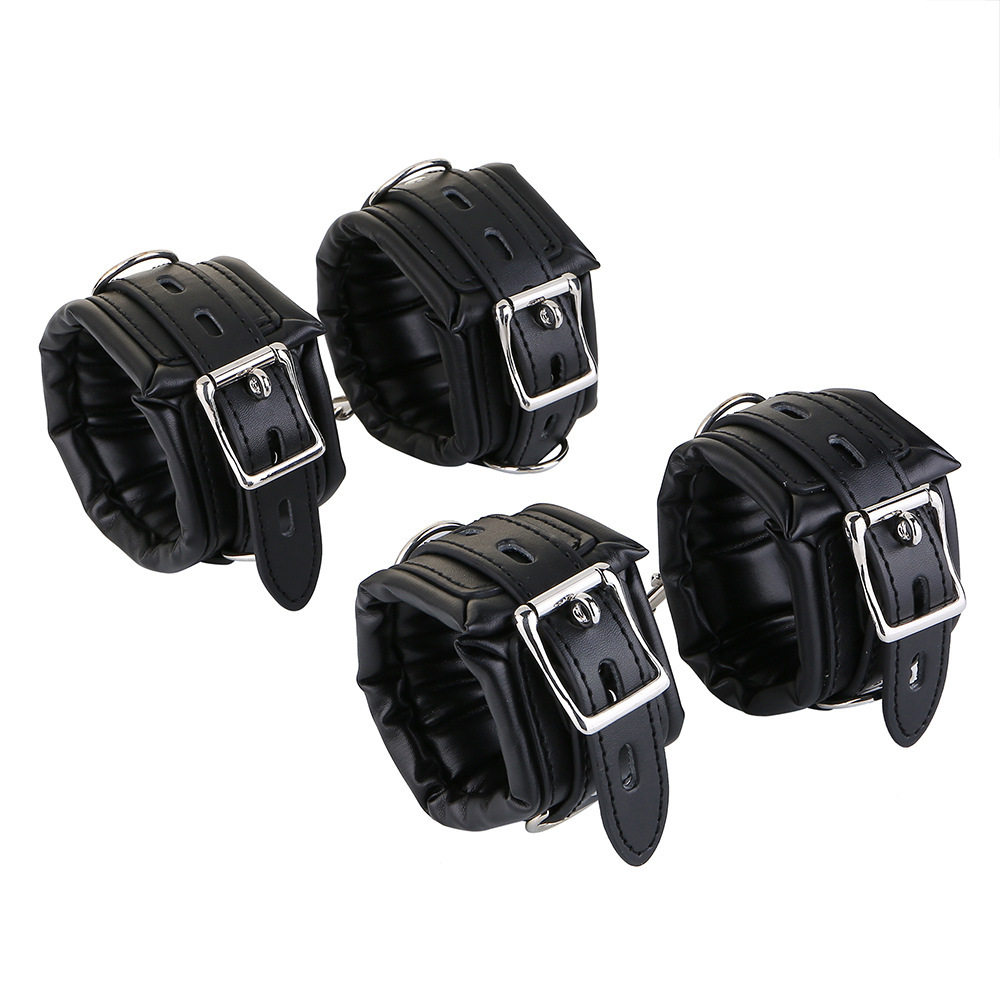 Stainless Steel Adjustable Spreader Bar Bondage Set Sex Handcuffs Ankle Cuffs Fetish Restraints Sex Toys Bdsm For Couples Y201118