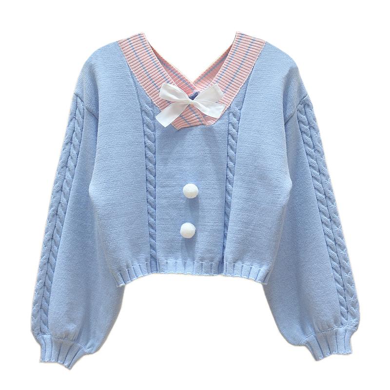 Korean Style White Knitted Sweater Women Sweet V Neck with Bow Vintage Pullover Femme Long Sleeve Knitwear Crop Top Pink Jumper, Yellow
Korean Style White Knitted Sweater Women Sweet V Neck with Bow Vintage Pullover Femme Long Sleeve Knitwear Crop Top Pink Jumper, Yellow