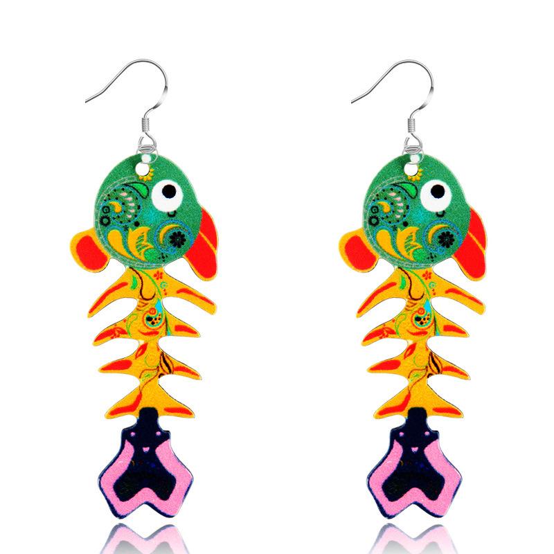 New Design Acrylic fish bone drop earrings Colorful Art Cartoon Fish Dangle Earrings Summer Holiday Boho Jewelry for women
New Design Acrylic fish bone drop earrings Colorful Art Cartoon Fish Dangle Earrings Summer Holiday Boho Jewelry for women