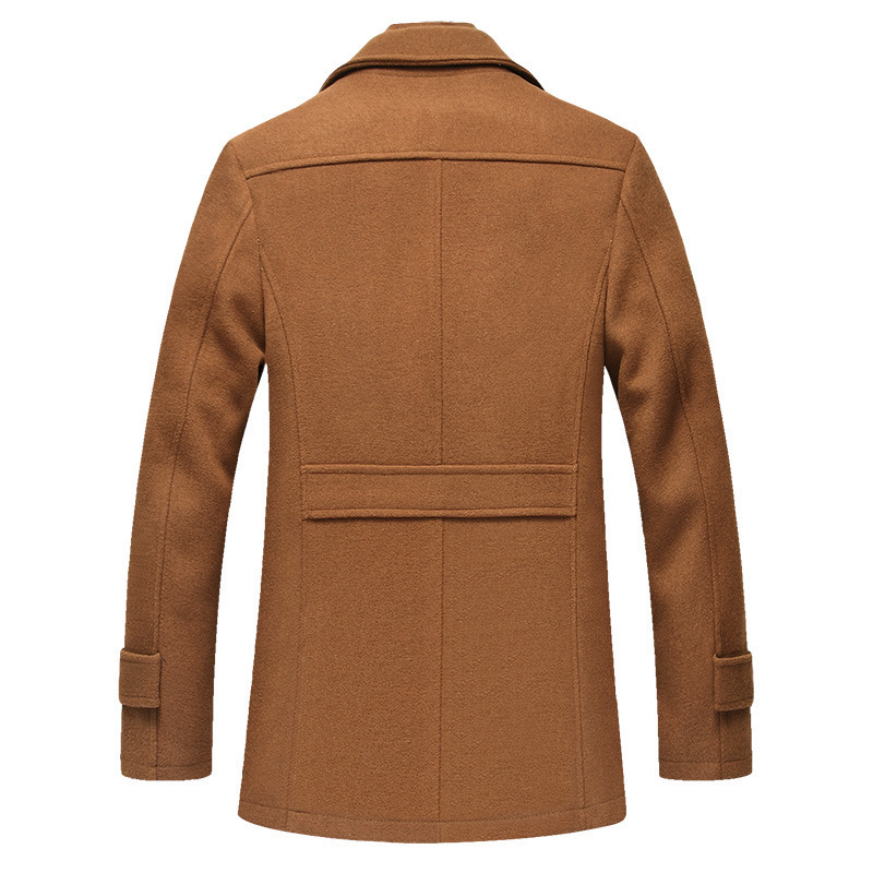 FGKKS Men Winter Wool Coat Men's New Fashion Warm Thick Comfortable Wool Blends Woolen Pea Coat Male Trench Coat Overcoat 201120