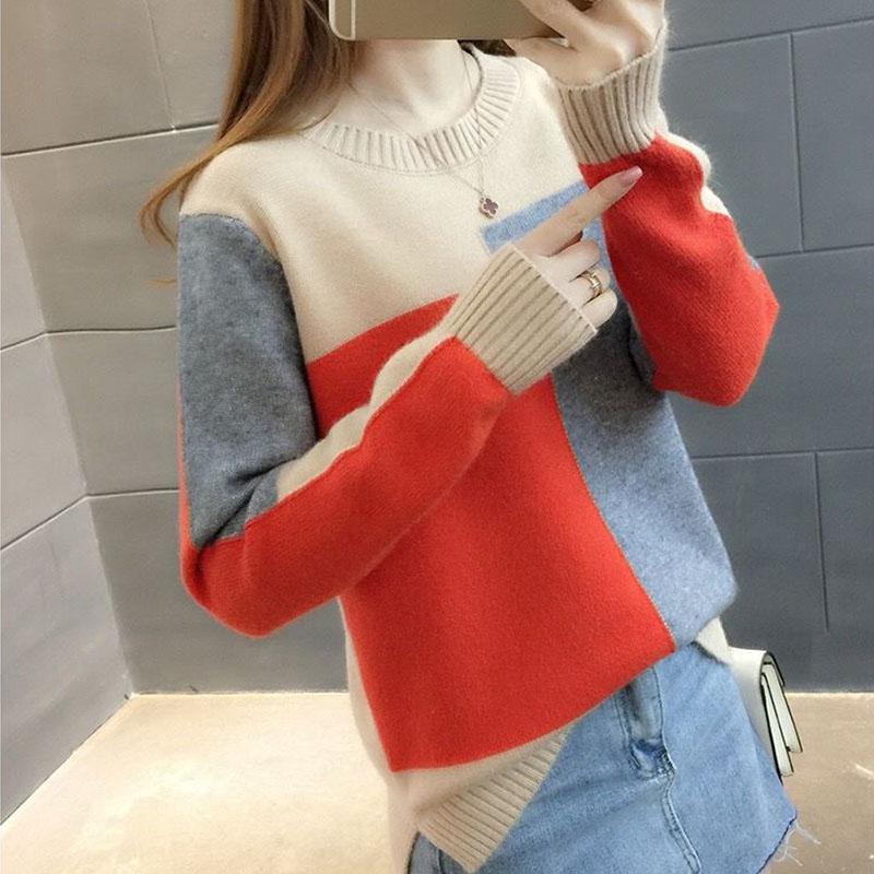 Women Color Block Knit Pullover Sweater Autumn Winter Loose Plus Size O Neck Knitted Tops Female Long Sleeve Jumper Pull Femme, Apricot 01
Women Color Block Knit Pullover Sweater Autumn Winter Loose Plus Size O Neck Knitted Tops Female Long Sleeve Jumper Pull Femme, Apricot 01