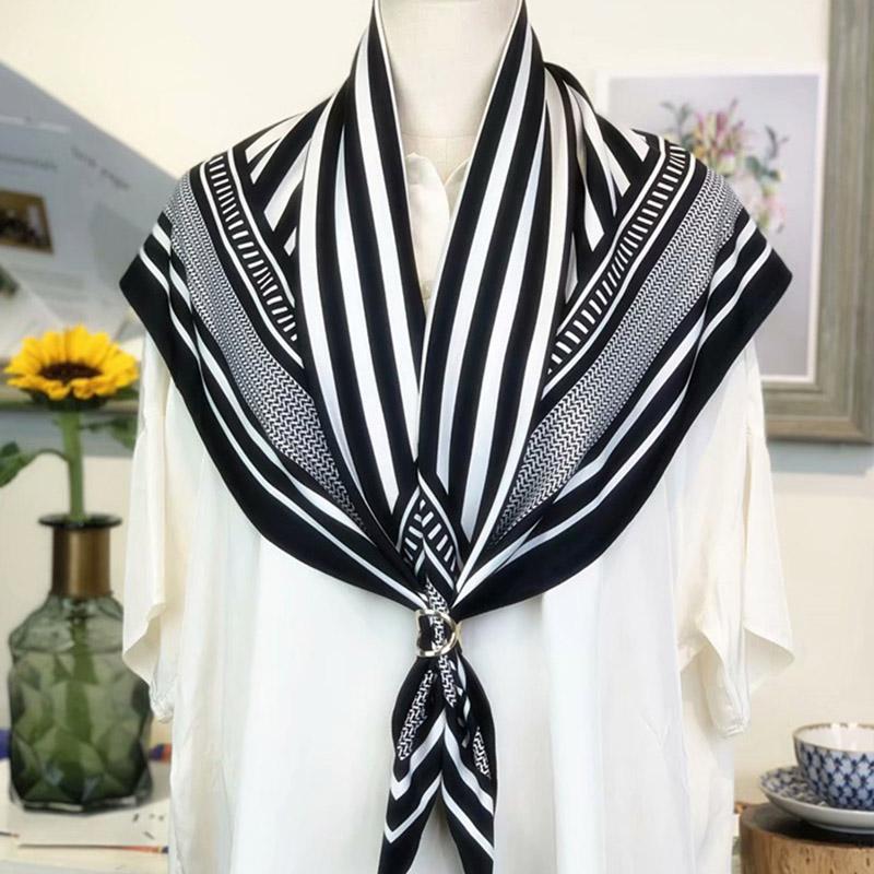 Scarves High Quality Fashion Bandana Women Silk Shawls 90*90cm Striped Sprinted Ladies Square Scarf, Blue;gray
Scarves High Quality Fashion Bandana Women Silk Shawls 90*90cm Striped Sprinted Ladies Square Scarf, Blue;gray