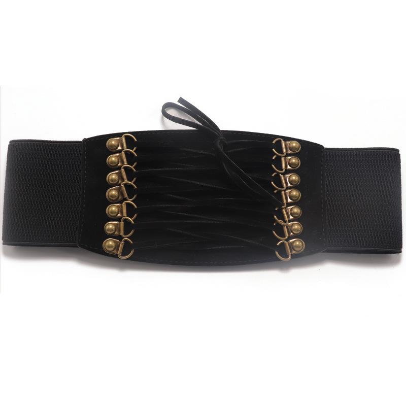 Retro Wide Elastic Stretch Belt Tassel Lace Up Corset Waist Waistband Velvet Bandage Ladies Dress Decoration Accessories, Black
Retro Wide Elastic Stretch Belt Tassel Lace Up Corset Waist Waistband Velvet Bandage Ladies Dress Decoration Accessories, Black