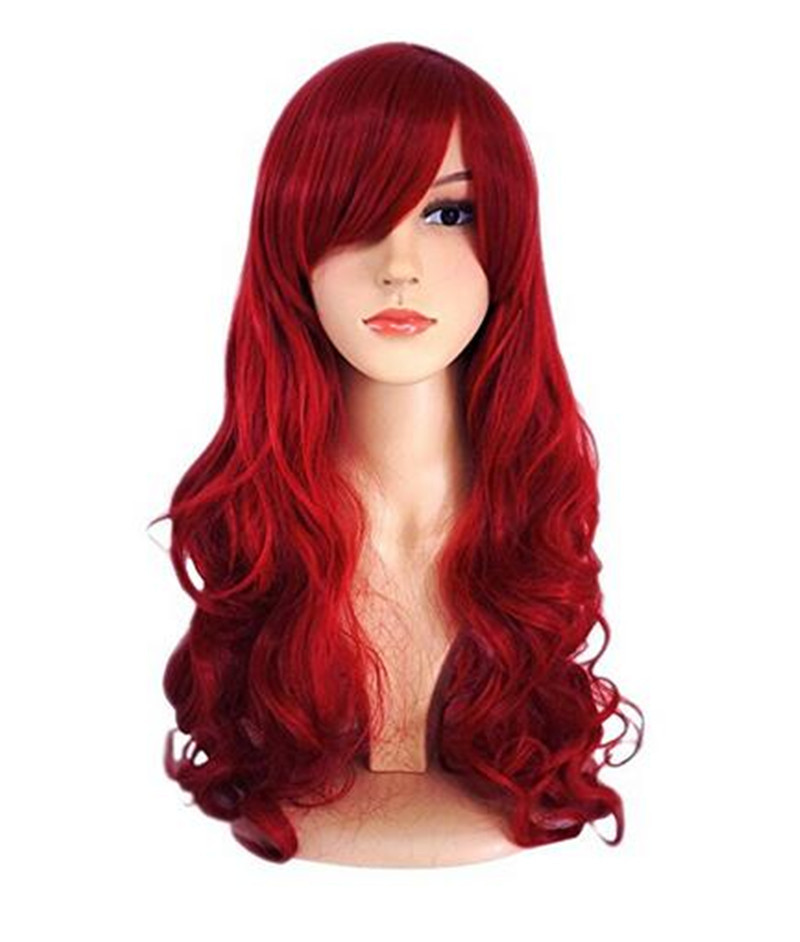 Fashion Long Red wave Women's Hair Synthetic wigs High temperature Fiber wig