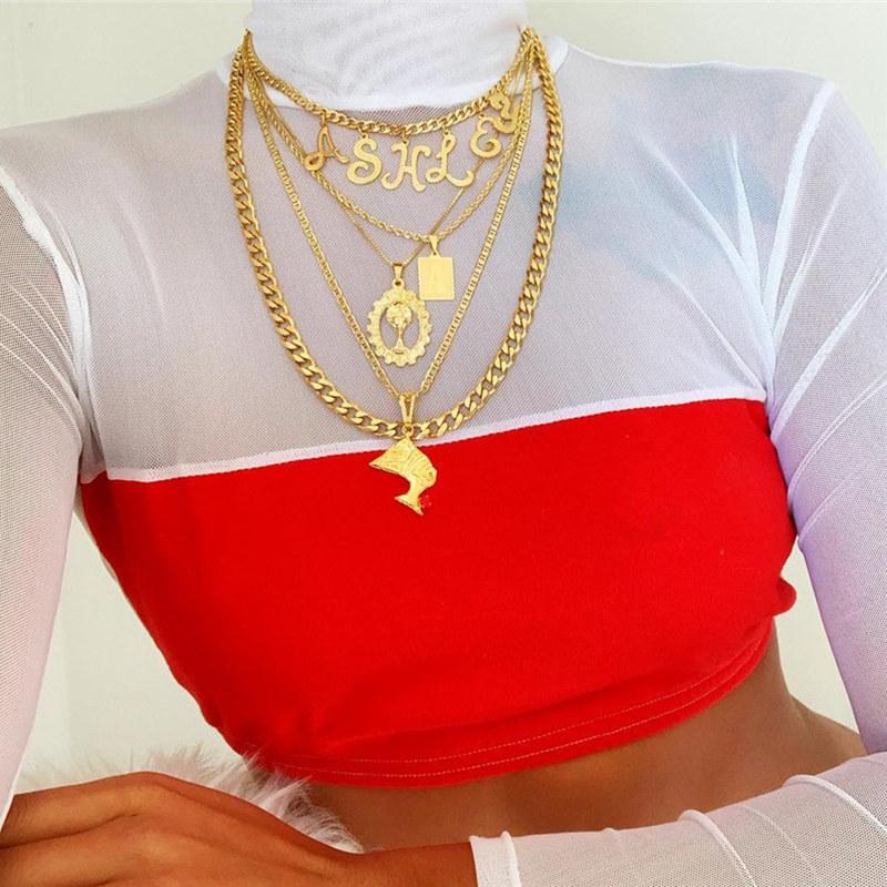 Vintage Gold Geometric Letter Face Ancient Egyptian Pharaoh Pendant Multilayer Necklace Fashion Women Charm Jewelry Accessories
Vintage Gold Geometric Letter Face Ancient Egyptian Pharaoh Pendant Multilayer Necklace Fashion Women Charm Jewelry Accessories