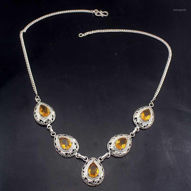 Hermosa Delicate Drop Shiny Yellow Citrinee Silver Color Chain Necklace 19 inch A9061
Hermosa Delicate Drop Shiny Yellow Citrinee Silver Color Chain Necklace 19 inch A9061