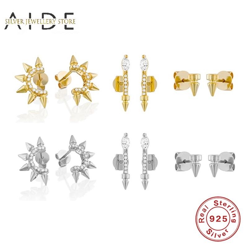AIDE Fashion Punk Revits Stud Earrings For Women Luxurious Zircon Piercing 925 Sterling Silver Earings Fine Jewelry kolczyki
AIDE Fashion Punk Revits Stud Earrings For Women Luxurious Zircon Piercing 925 Sterling Silver Earings Fine Jewelry kolczyki